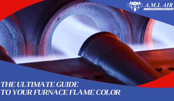 White text reads: The Ultimate Guide to Furnace Flame Color with a photo of a furnace flame
